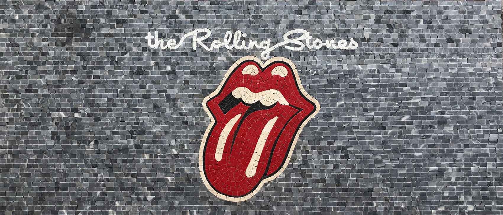 The Rolling Stones Lips - Ancient Mosaic Artwork - Mesh Backing